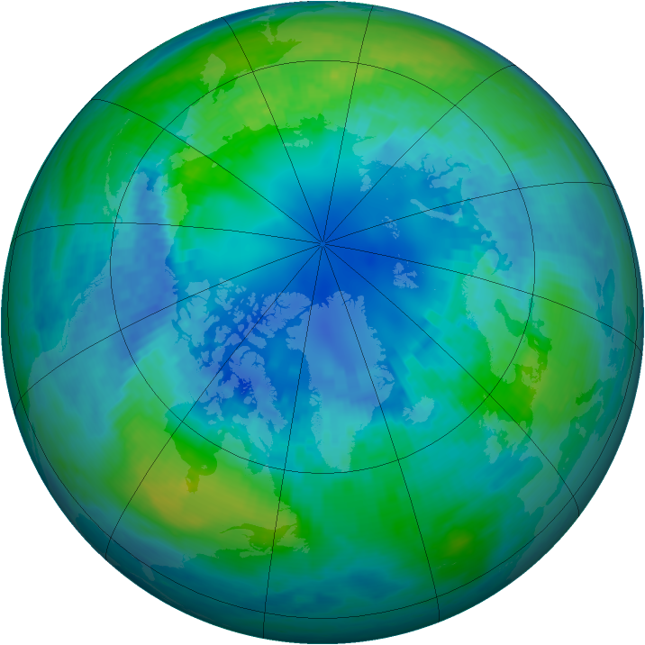 Arctic ozone map for 19 October 2002